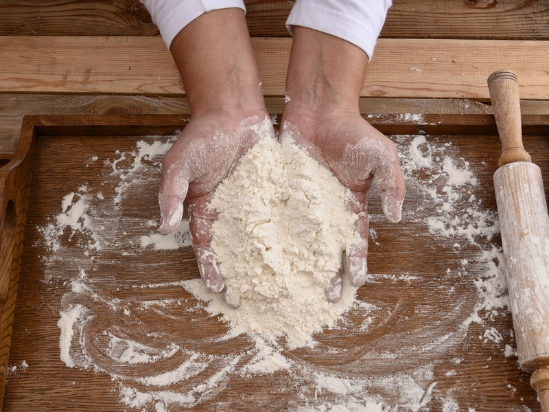 Flour on the desk